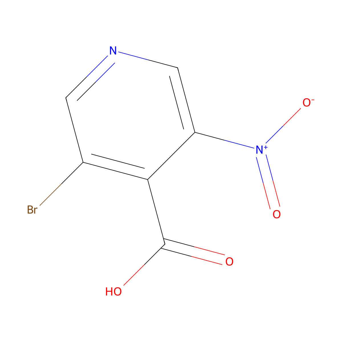 3-Bromo-5-nitropyridine-4-carboxylic acid molecular structure, CAS 1805472-62-1