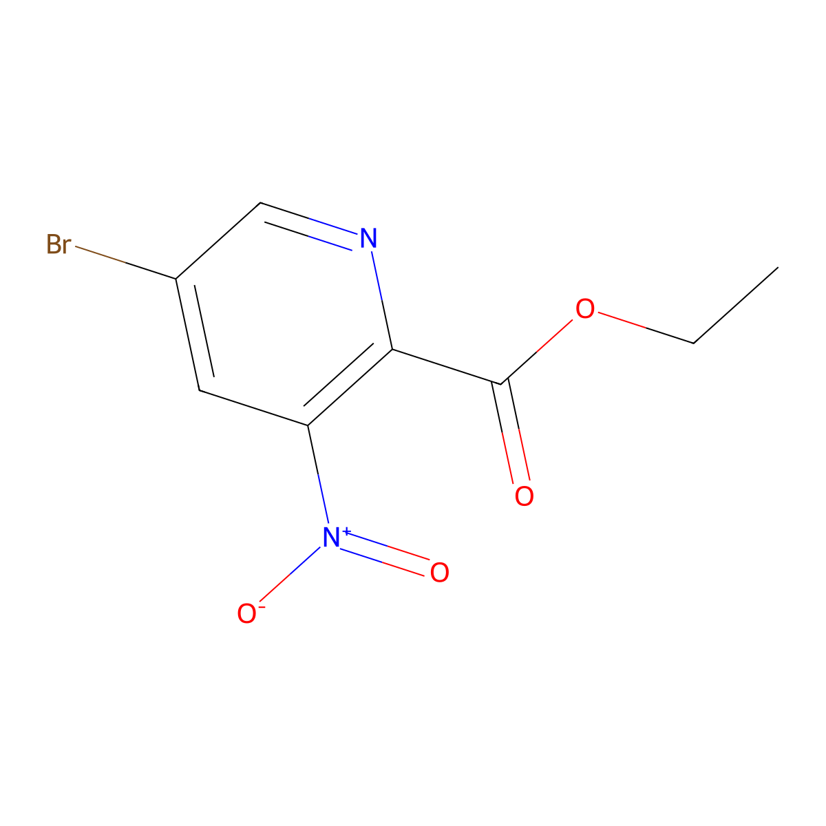 Ethyl 5-bromo-3-nitropyridine-2-carboxylate molecular structure, CAS 1805473-01-1