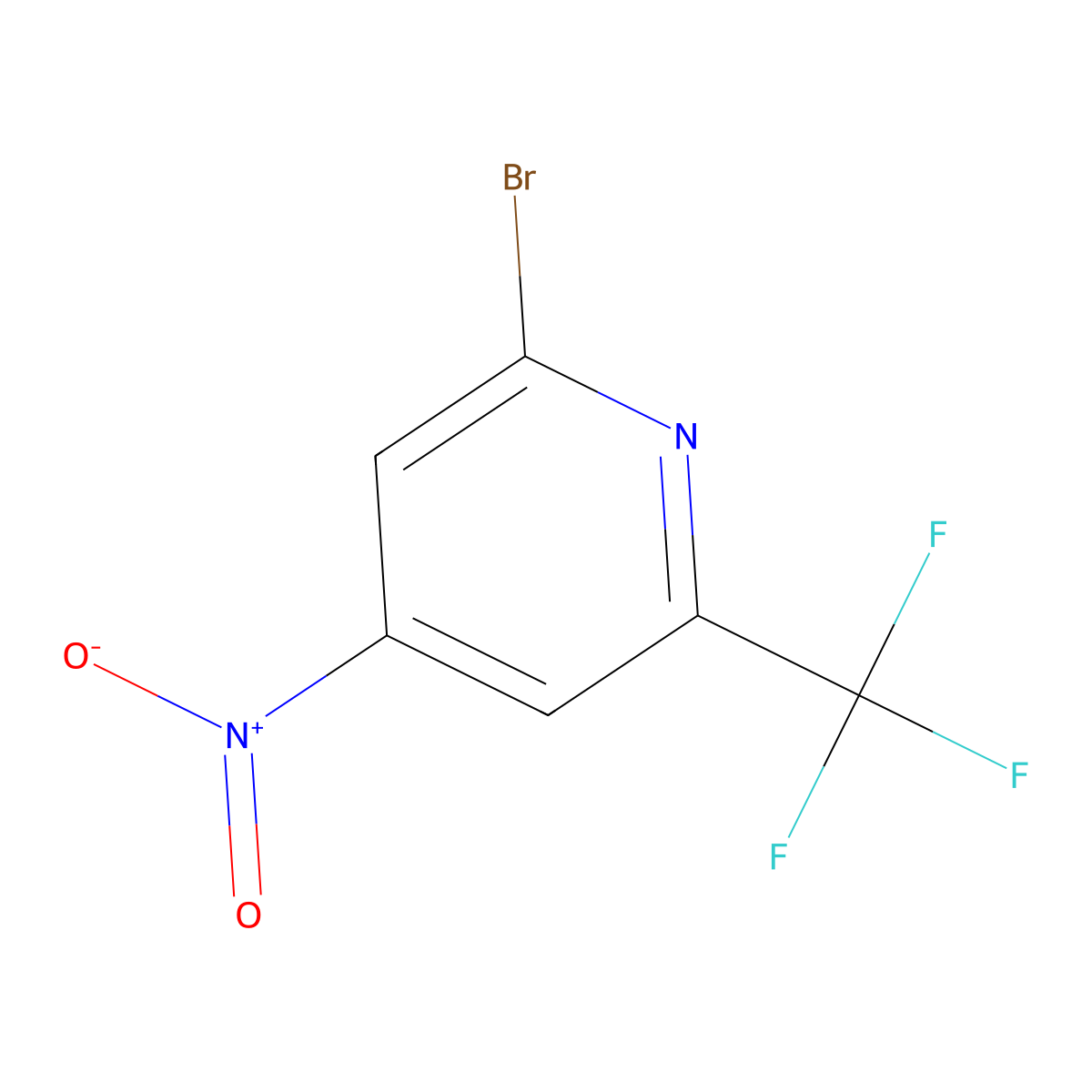 2-Bromo-4-nitro-6-(trifluoromethyl)pyridine molecular structure, CAS 1805473-68-0