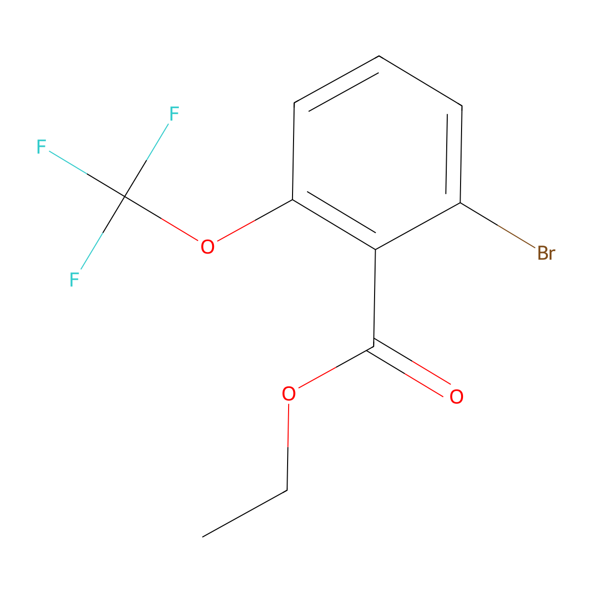 Ethyl 2-bromo-6-(trifluoromethoxy)benzoate molecular structure, CAS 1805474-43-4