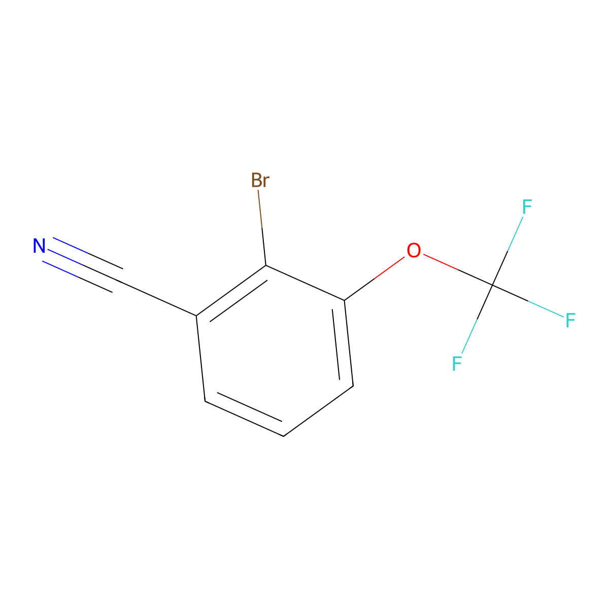 2-Bromo-3-(trifluoromethoxy)benzonitrile molecular structure, CAS 1805474-50-3