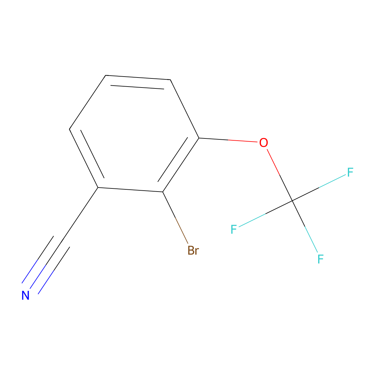 2-Bromo-3-(trifluoromethoxy)benzonitrile molecular structure, CAS 1805474-50-3