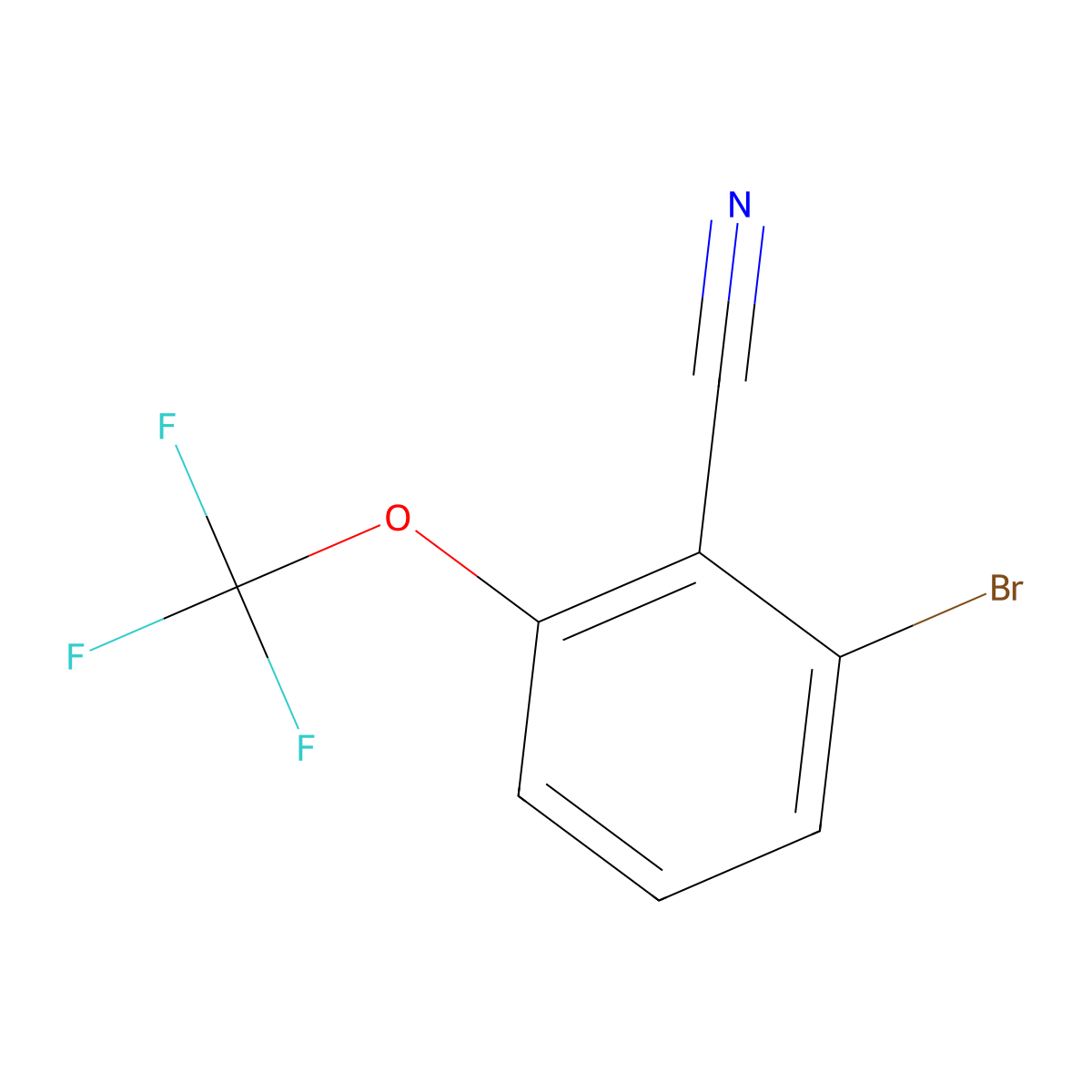 2-Bromo-6-(trifluoromethoxy)benzonitrile molecular structure, CAS 1805474-55-8