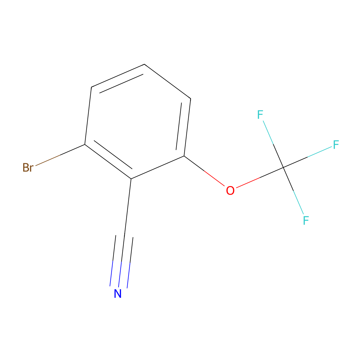 2-Bromo-6-(trifluoromethoxy)benzonitrile molecular structure, CAS 1805474-55-8