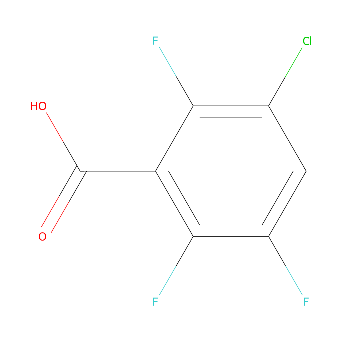 3-Chloro-2,5,6-trifluorobenzoic acid molecular structure, CAS 1805475-28-8
