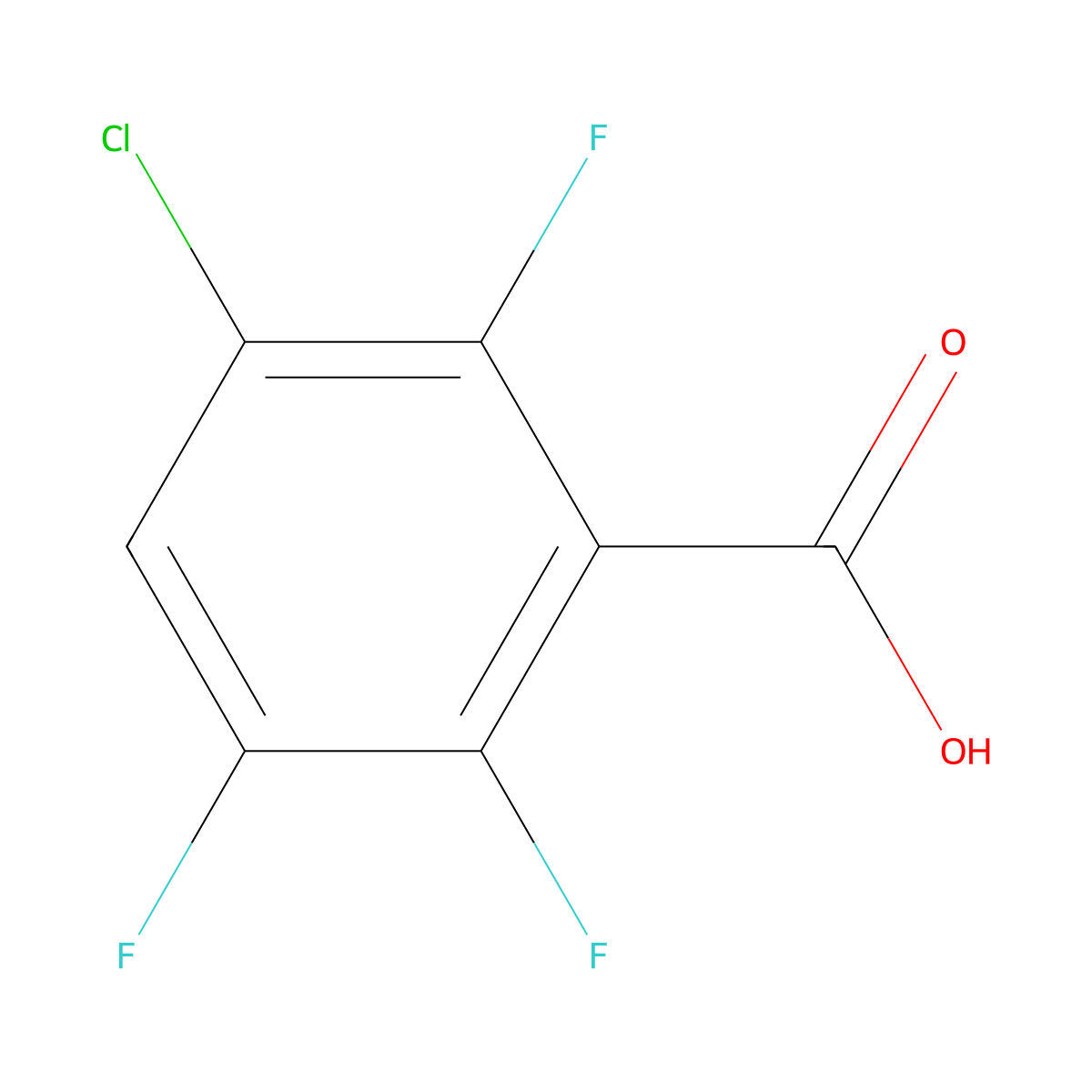 3-Chloro-2,5,6-trifluorobenzoic acid molecular structure, CAS 1805475-28-8