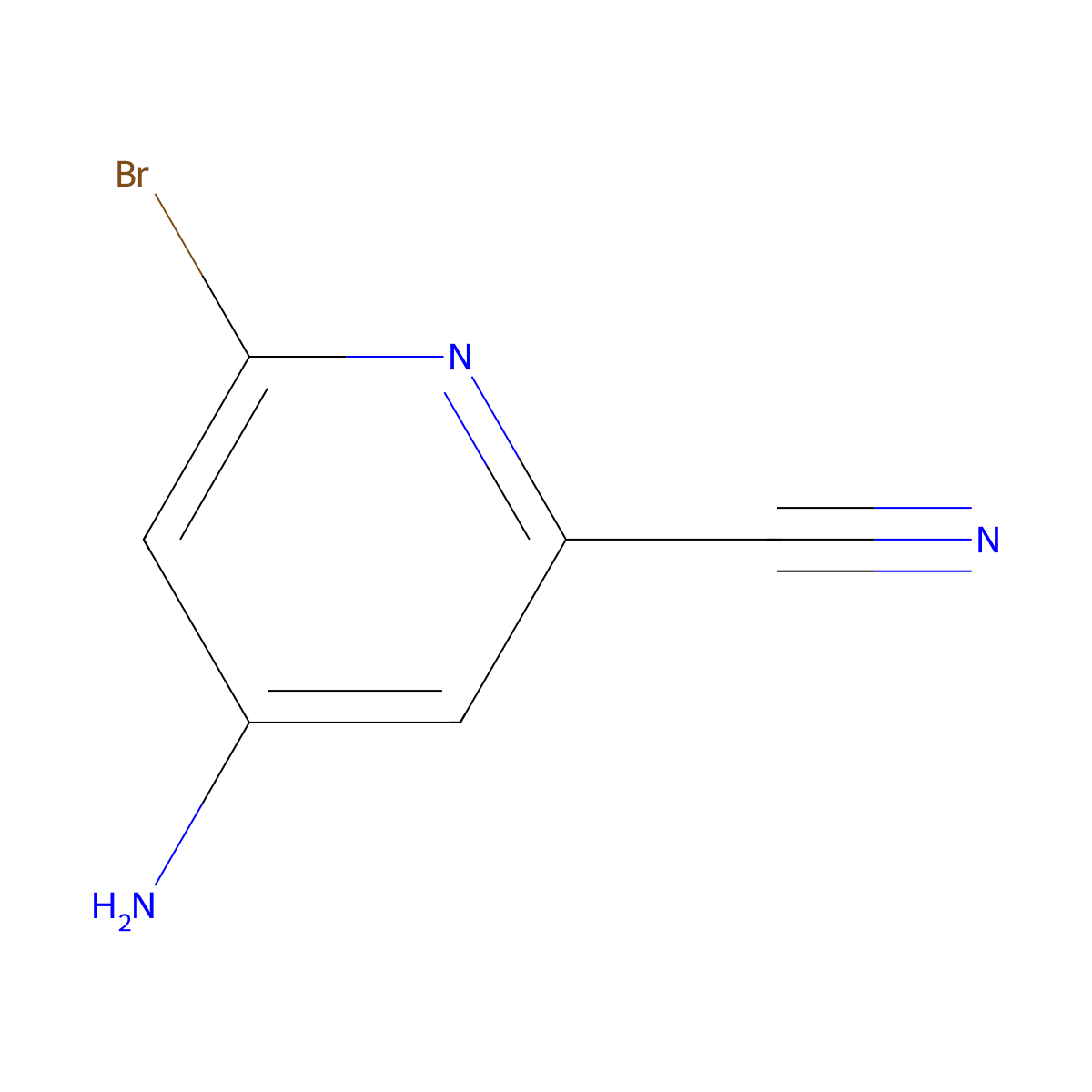 4-Amino-6-bromopicolinonitrile molecular structure, CAS 1805476-16-7
