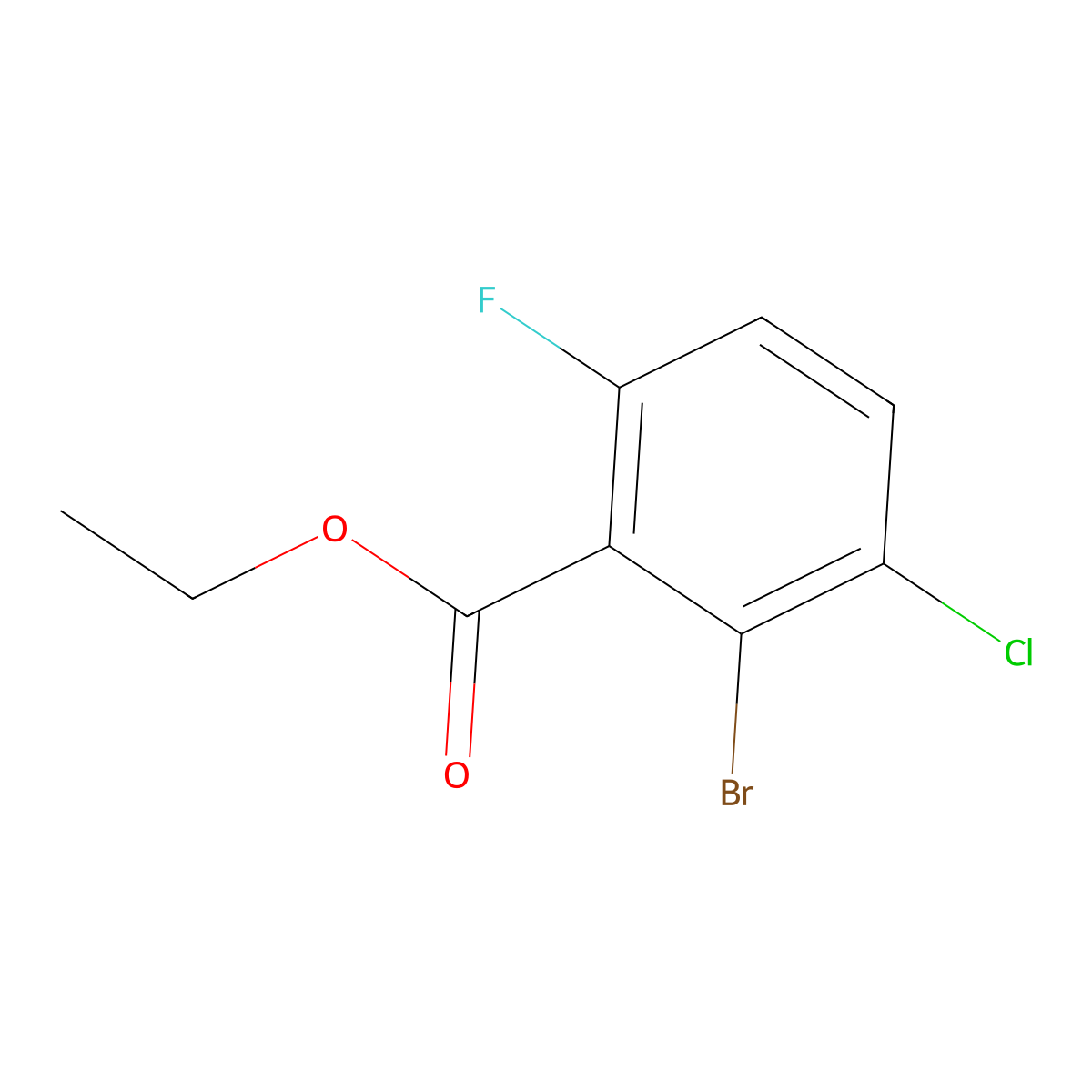 Ethyl 2-bromo-3-chloro-6-fluorobenzoate molecular structure, CAS 1805478-71-0