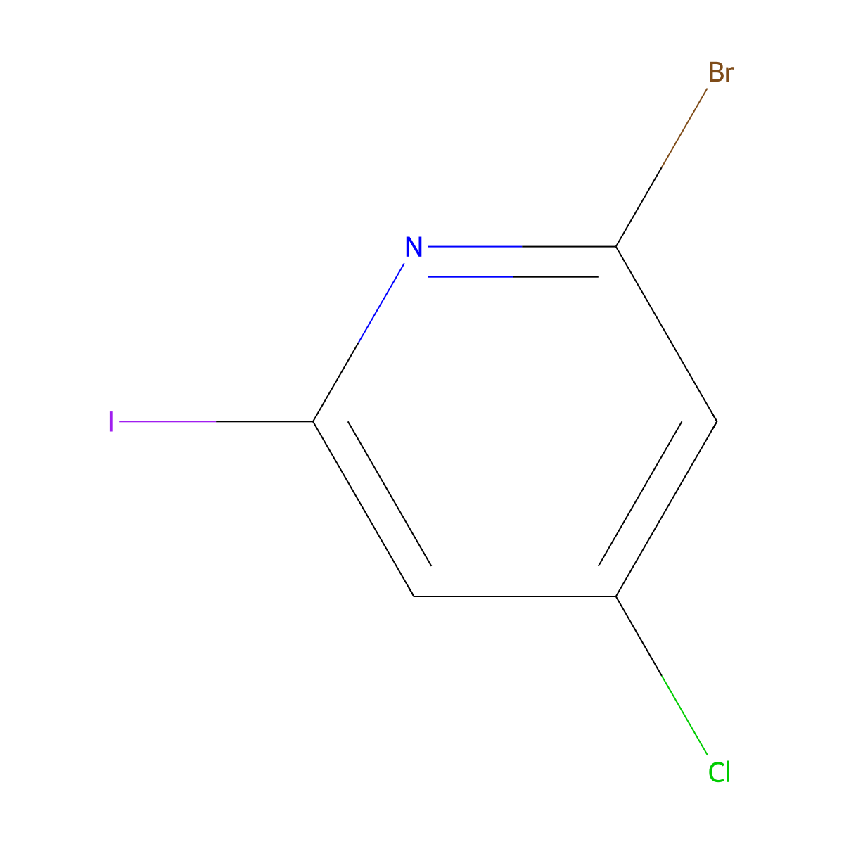 2-Bromo-4-chloro-6-iodopyridine molecular structure, CAS 1805479-25-7