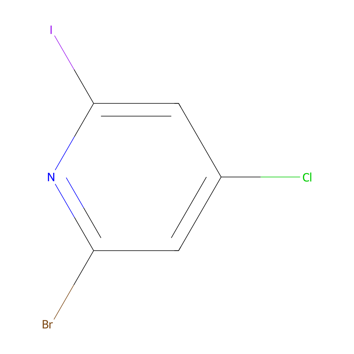 2-Bromo-4-chloro-6-iodopyridine molecular structure, CAS 1805479-25-7