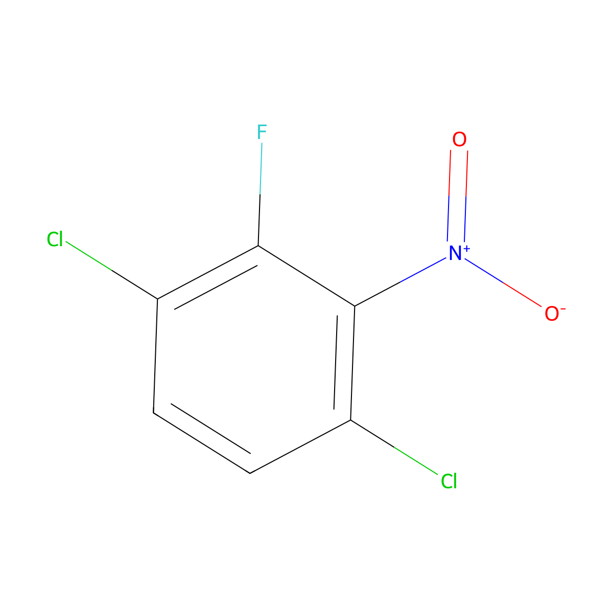 3,6-Dichloro-2-fluoronitrobenzene molecular structure, CAS 1805479-33-7