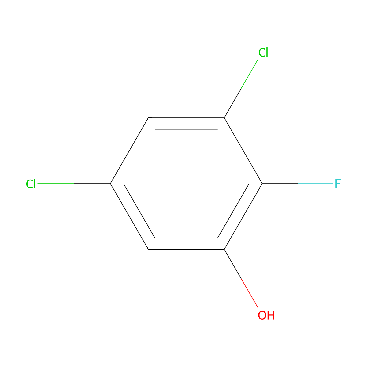 3,5-Dichloro-2-fluorophenol molecular structure, CAS 1805479-52-0