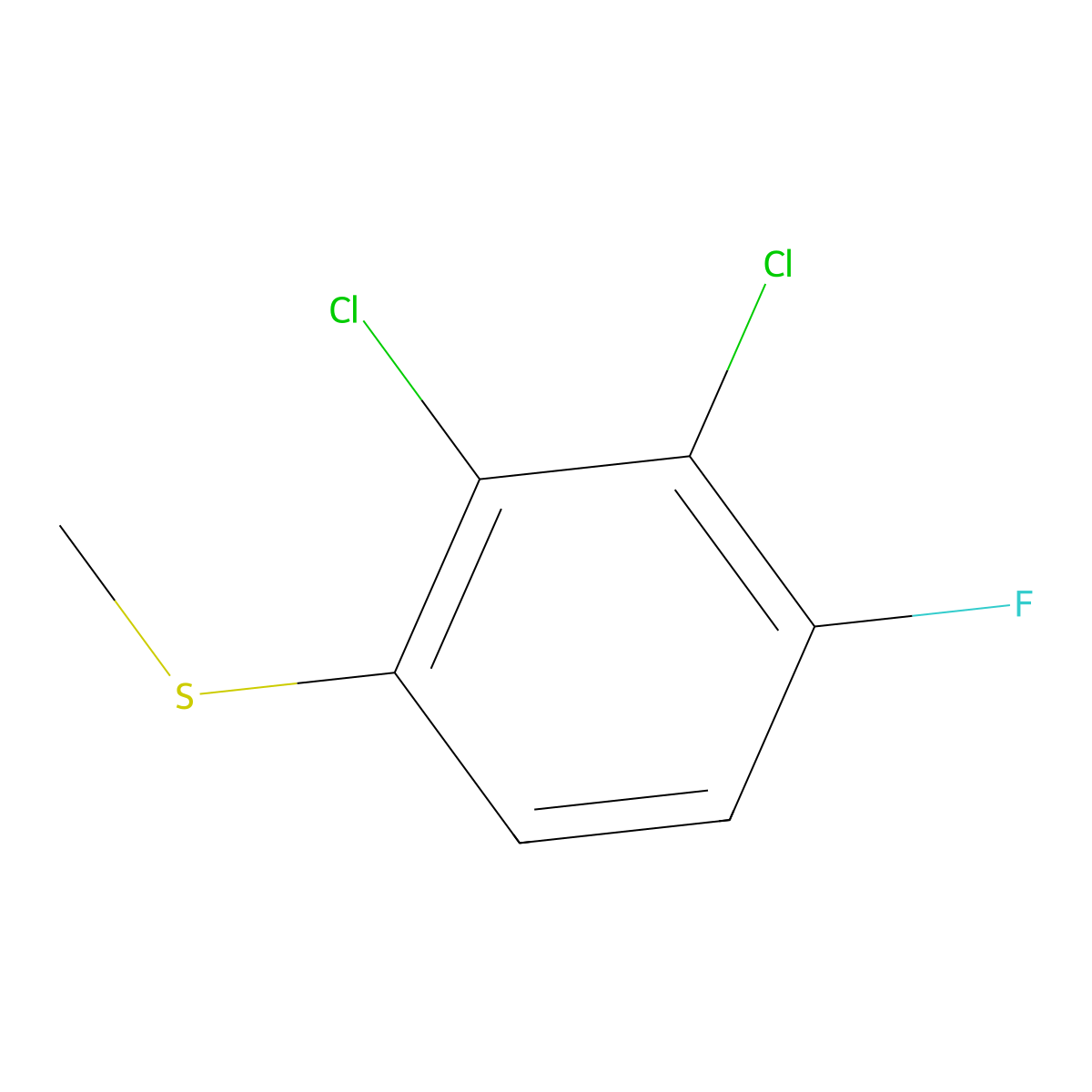 (2,3-Dichloro-4-fluorophenyl)(methyl)sulfane molecular structure, CAS 1805479-86-0