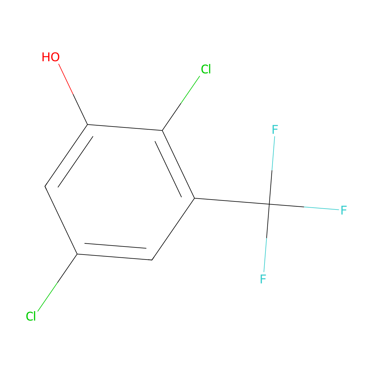 2,5-Dichloro-3-(trifluoromethyl)phenol molecular structure, CAS 1805480-78-7