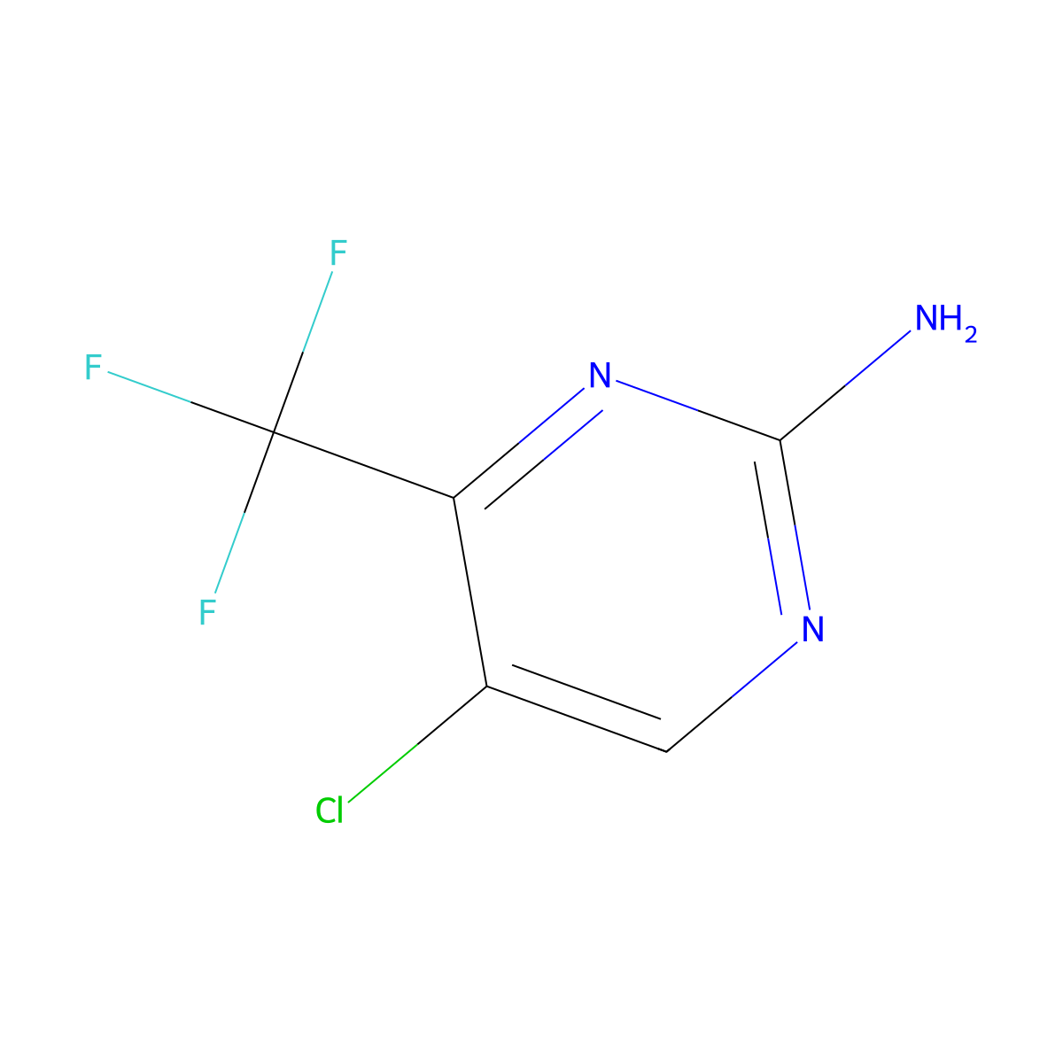 5-Chloro-4-(trifluoromethyl)pyrimidin-2-amine molecular structure, CAS 1805481-71-3