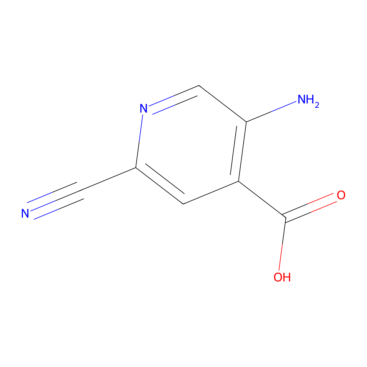 5-Amino-2-cyanoisonicotinic acid molecular structure, CAS 1805482-10-3