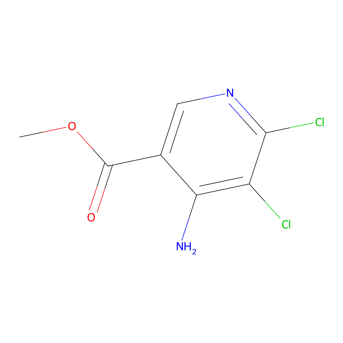 Methyl 4-amino-5,6-dichloronicotinate molecular structure, CAS 1805482-43-2
