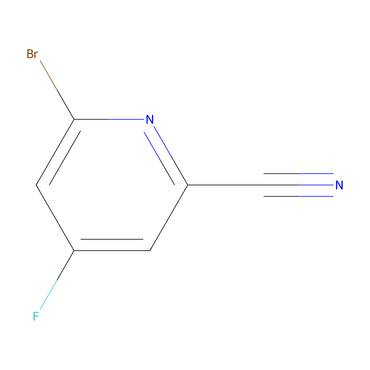 6-Bromo-4-fluoropicolinonitrile molecular structure, CAS 1805485-61-3