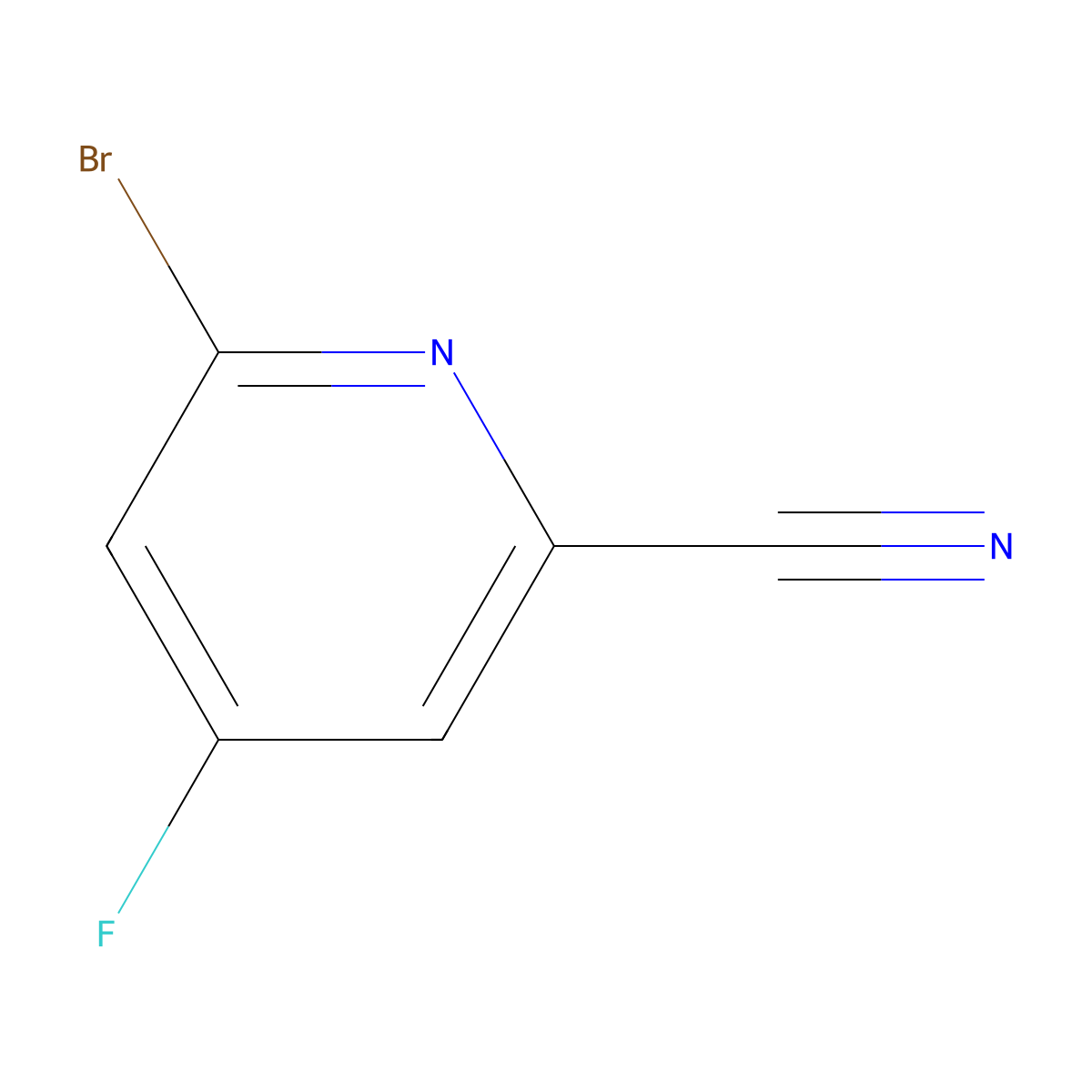 6-Bromo-4-fluoropicolinonitrile molecular structure, CAS 1805485-61-3