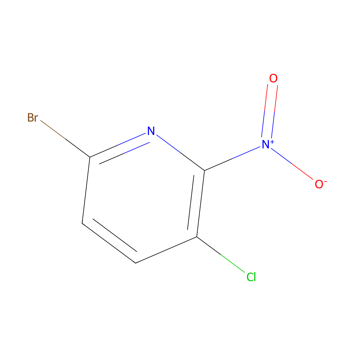 6-Bromo-3-chloro-2-nitropyridine molecular structure, CAS 1805485-96-4