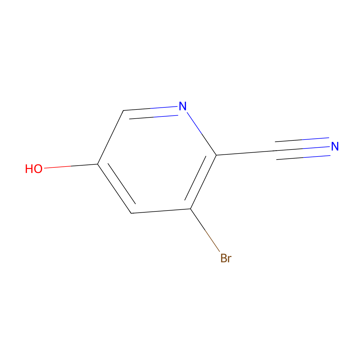 3-Bromo-5-hydroxypicolinonitrile molecular structure, CAS 1805487-25-5