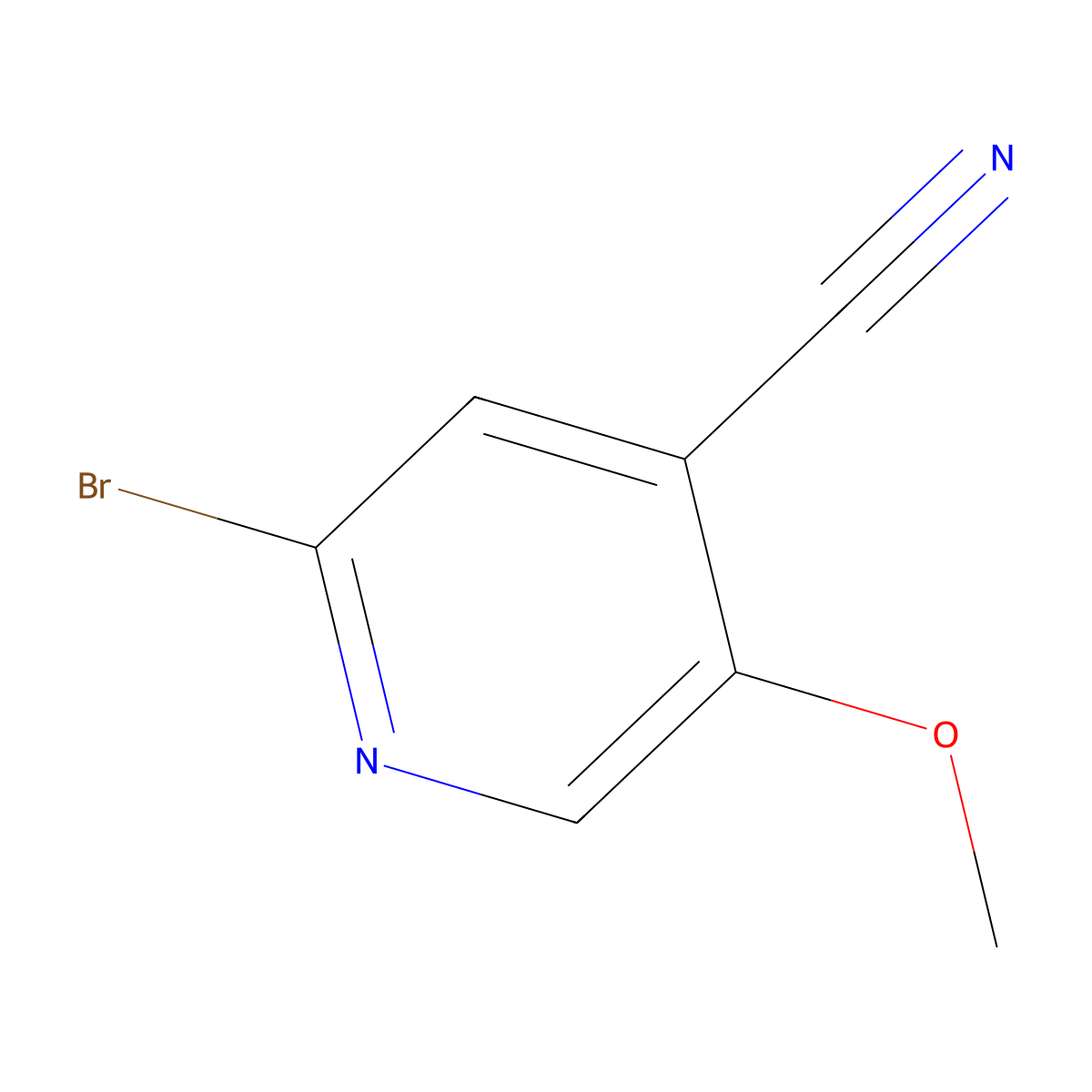 2-Bromo-5-methoxyisonicotinonitrile molecular structure, CAS 1805487-26-6
