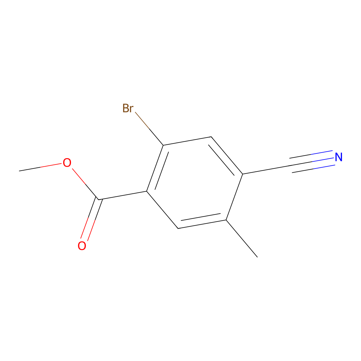 Methyl 2-bromo-4-cyano-5-methylbenzoate molecular structure, CAS 1805487-88-0