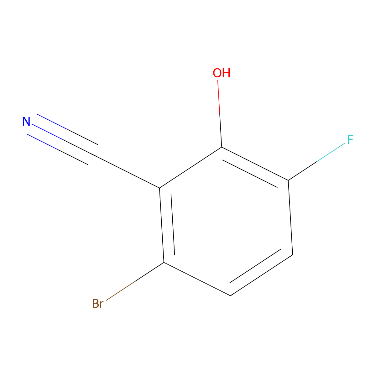 6-Bromo-3-fluoro-2-hydroxybenzonitrile molecular structure, CAS 1805498-46-7