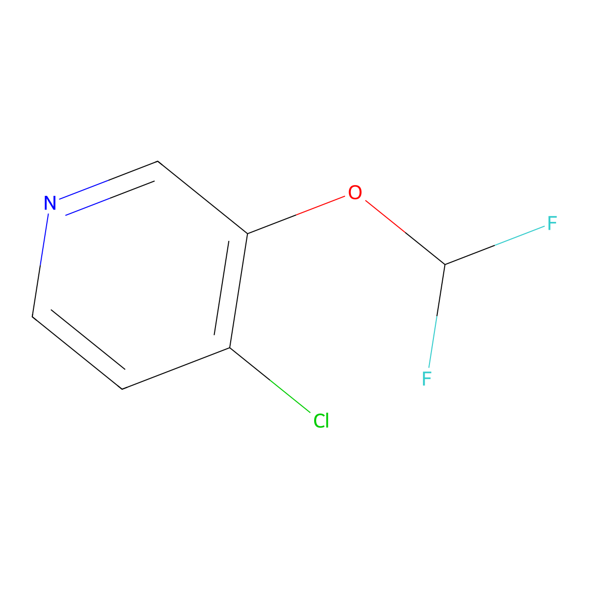 4-Chloro-3-(difluoromethoxy)pyridine molecular structure, CAS 1805500-33-7