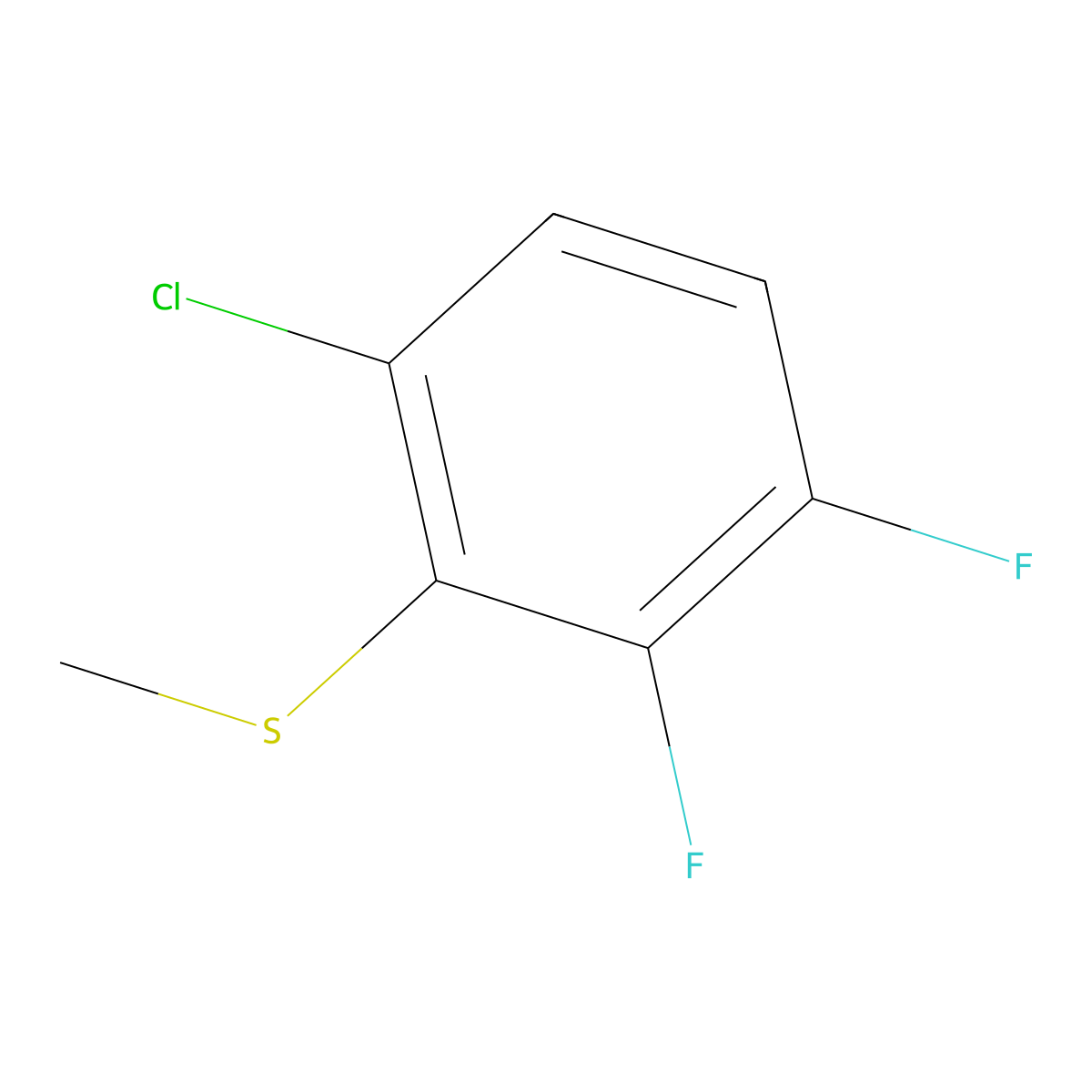 (6-Chloro-2,3-difluorophenyl)(methyl)sulfane molecular structure, CAS 1805501-84-1