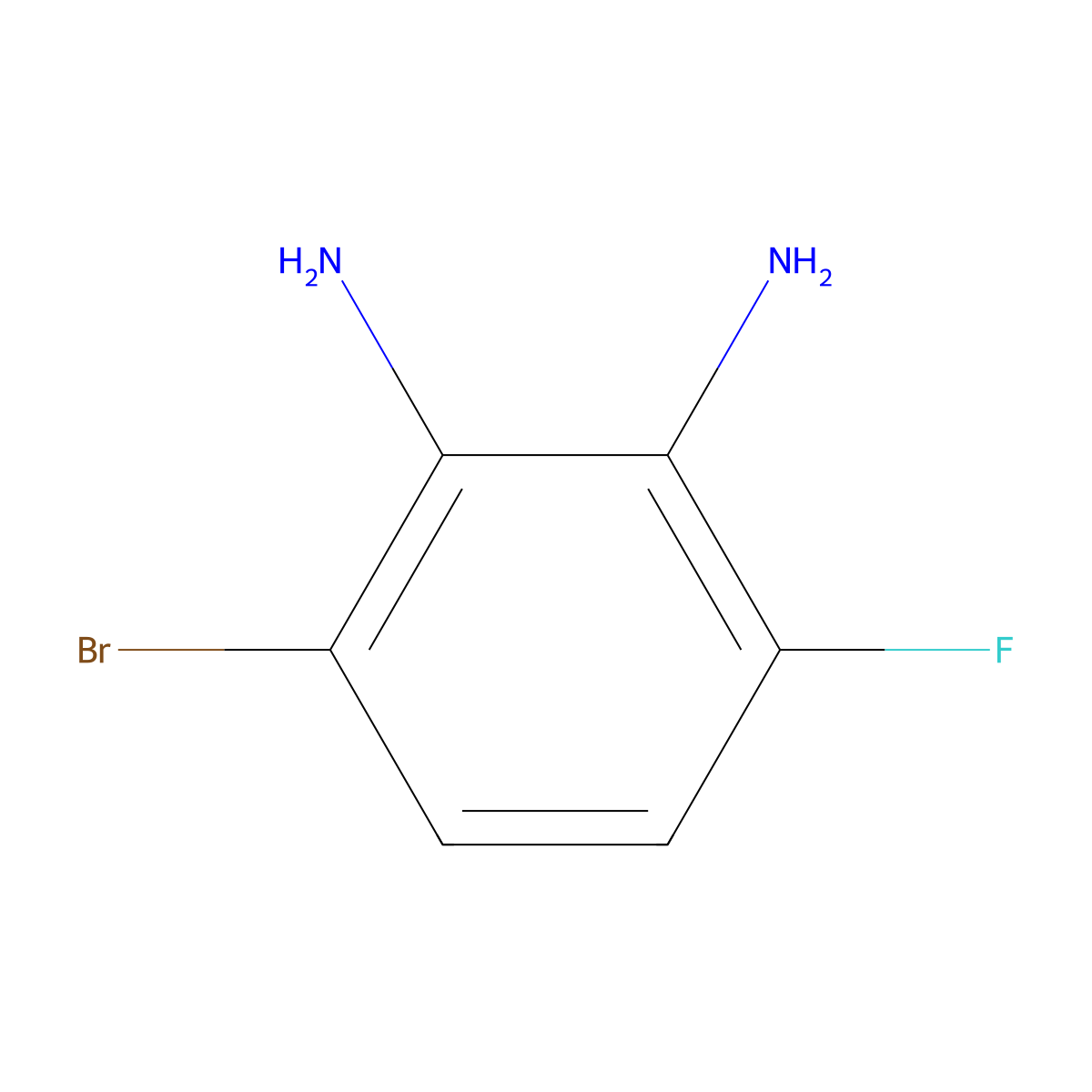 1-Bromo-2,3-diamino-4-fluorobenzene molecular structure, CAS 1805502-21-9