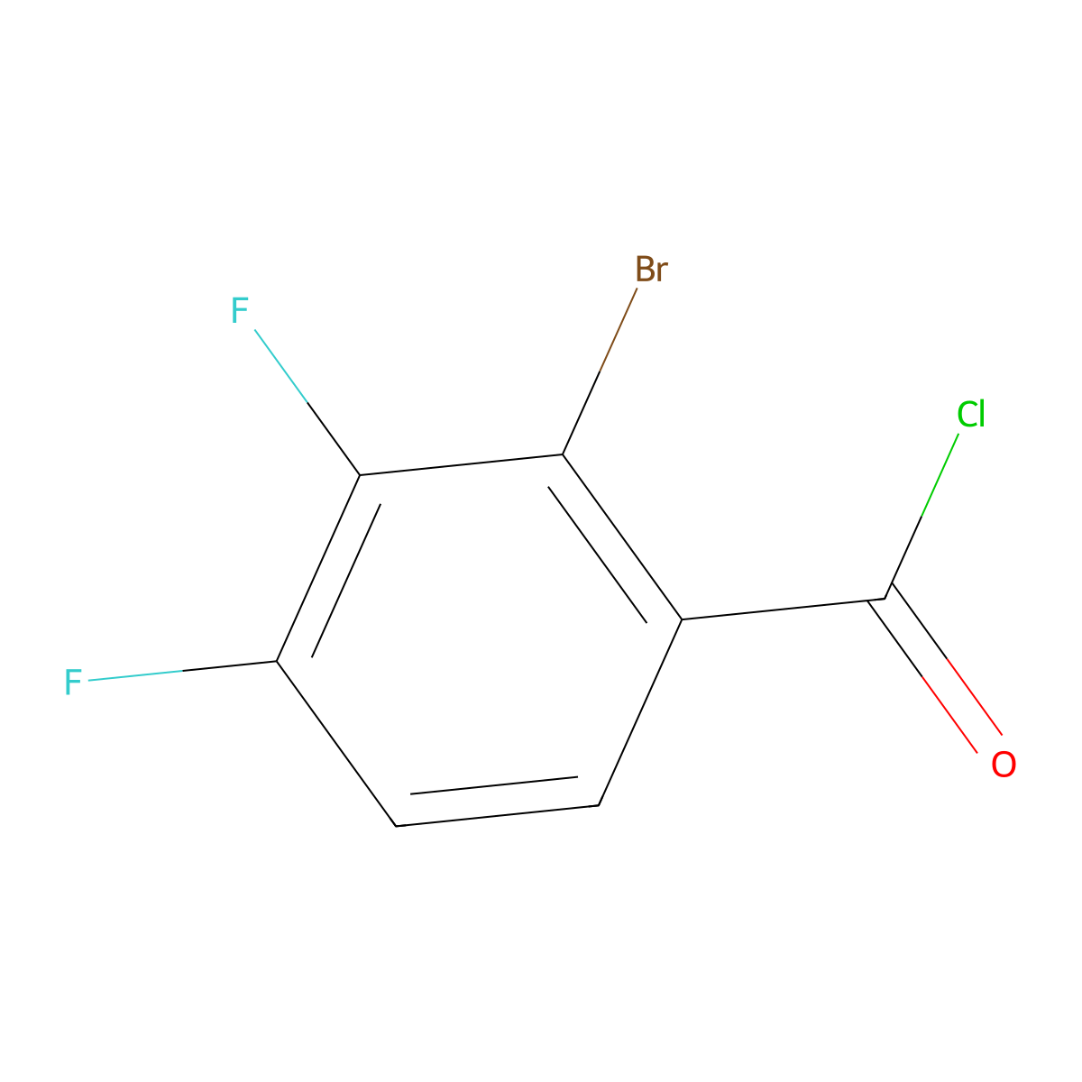 2-Bromo-3,4-difluorobenzoyl chloride molecular structure, CAS 1805502-29-7
