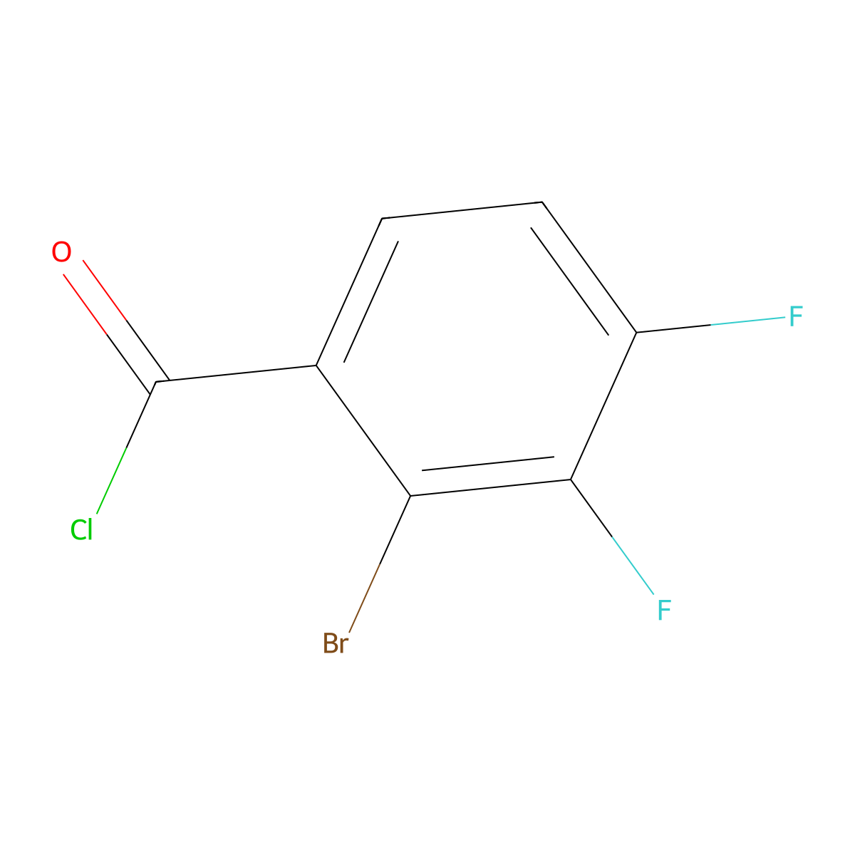 2-Bromo-3,4-difluorobenzoyl chloride molecular structure, CAS 1805502-29-7
