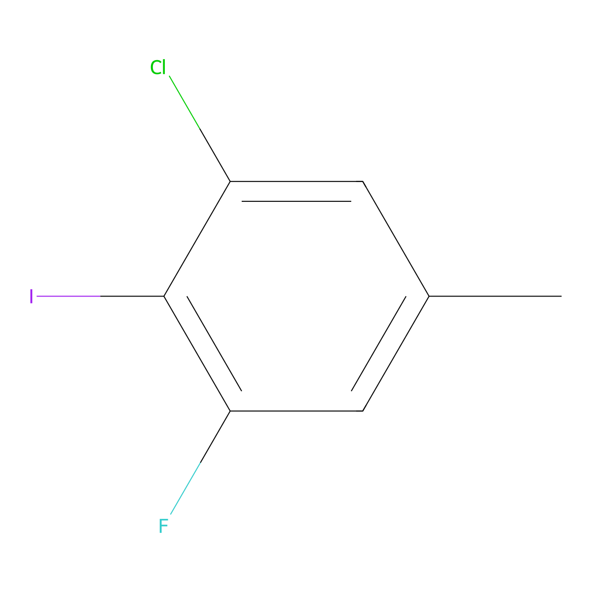 1-Chloro-3-fluoro-2-iodo-5-methylbenzene molecular structure, CAS 1805502-48-0