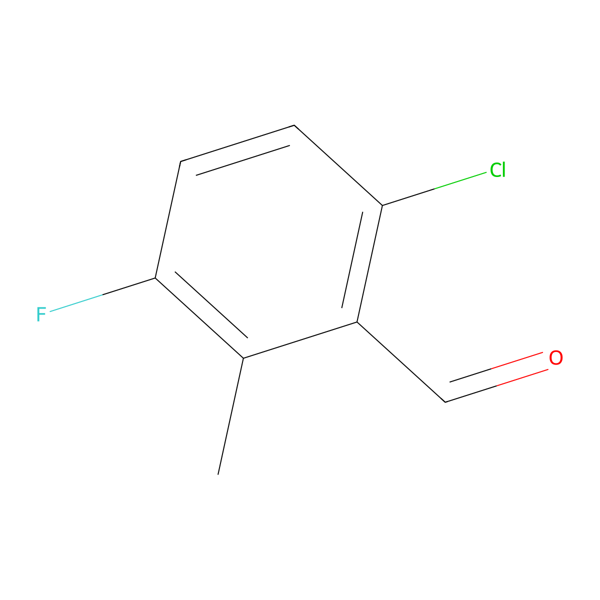 6-Chloro-3-fluoro-2-methylbenzaldehyde molecular structure, CAS 1805502-99-1