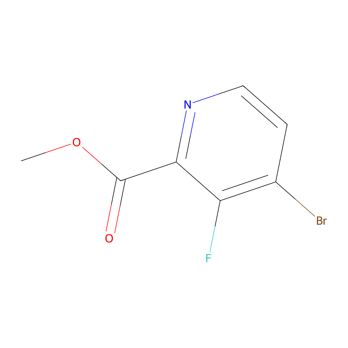 Methyl 4-bromo-3-fluoropicolinate molecular structure, CAS 1805503-11-0