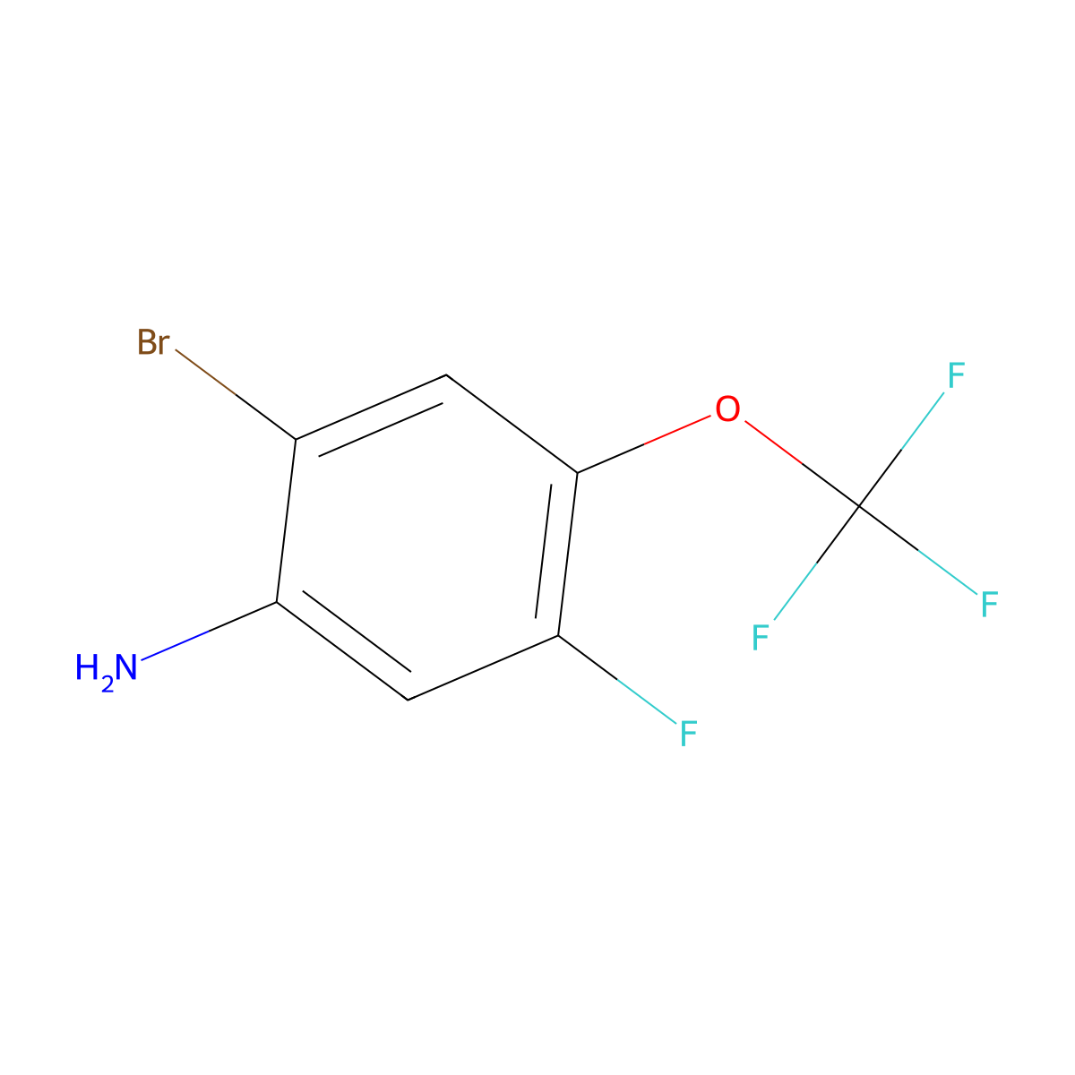 2-Bromo-5-fluoro-4-(trifluoromethoxy)aniline molecular structure, CAS 1805503-39-2