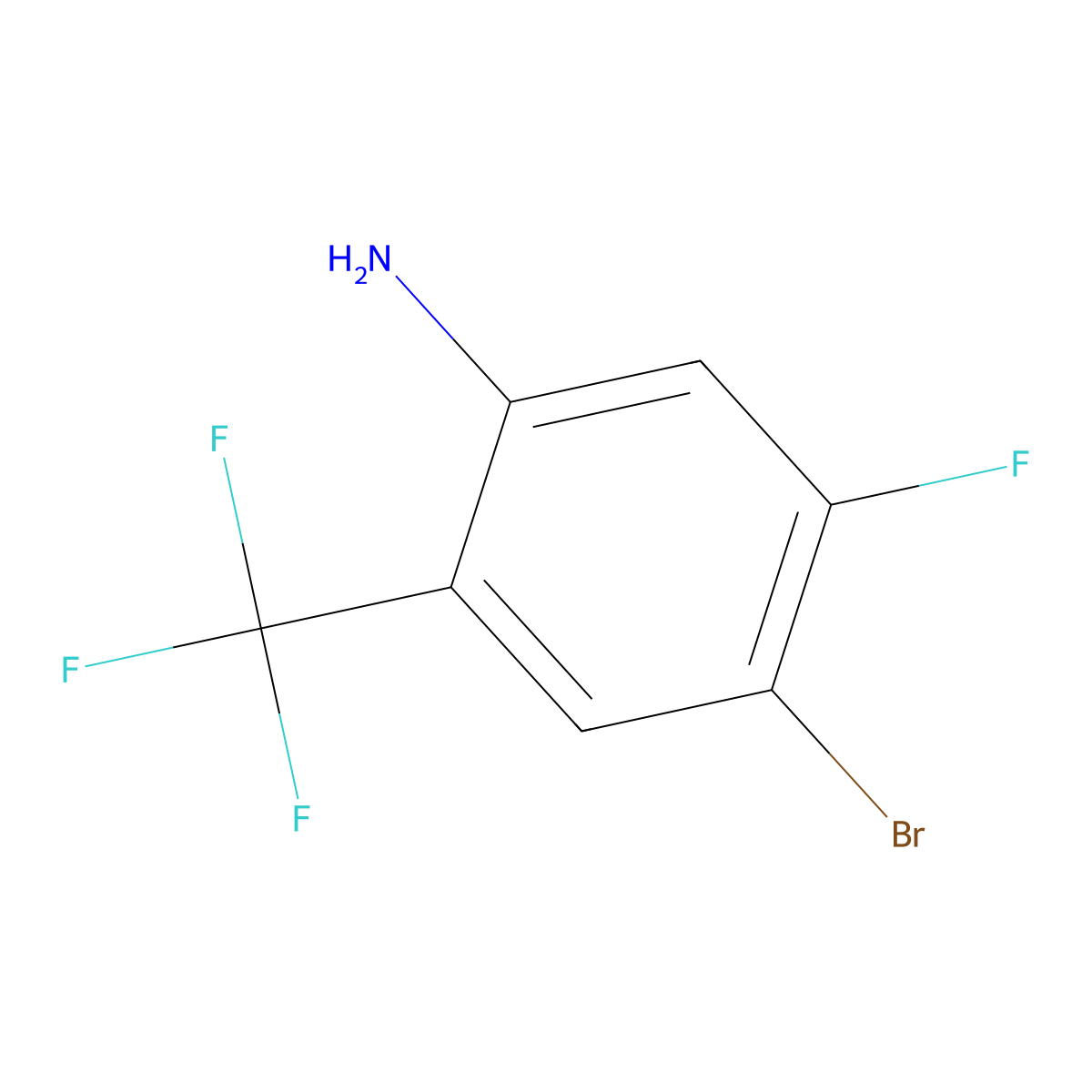 4-Bromo-5-fluoro-2-(trifluoromethyl)aniline molecular structure, CAS 1805503-76-7
