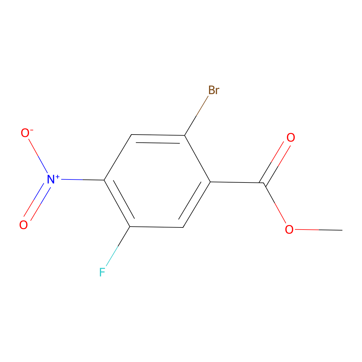 Methyl 2-bromo-5-fluoro-4-nitrobenzoate molecular structure, CAS 1805503-91-6