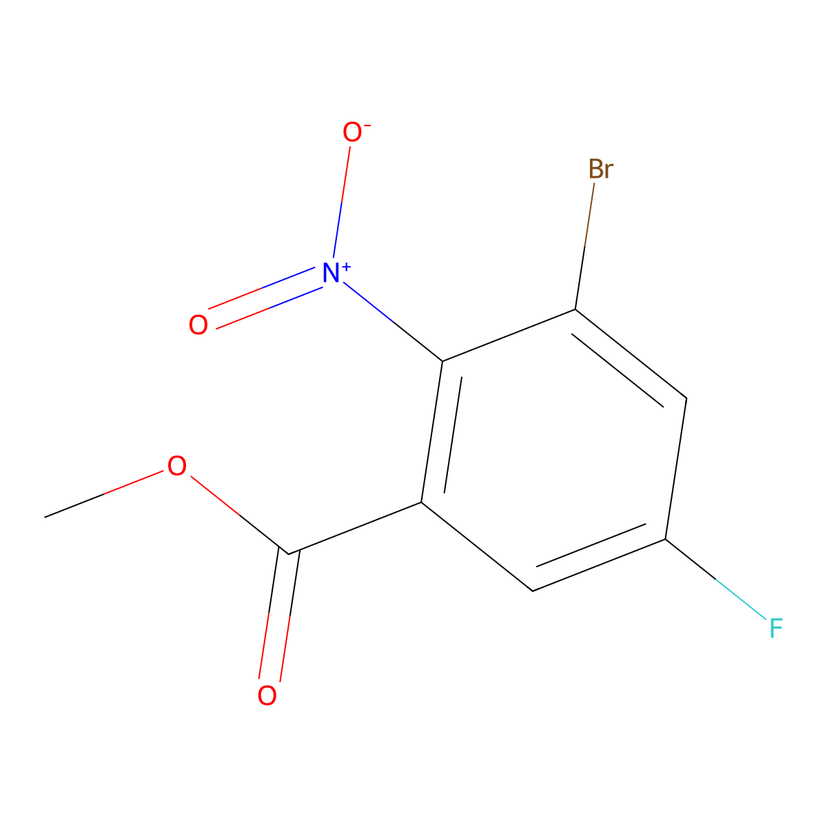 Methyl 3-bromo-5-fluoro-2-nitrobenzoate molecular structure, CAS 1805504-03-3