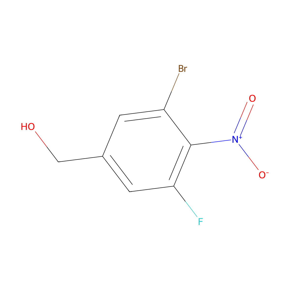 (3-Bromo-5-fluoro-4-nitrophenyl)methanol molecular structure, CAS 1805506-66-4