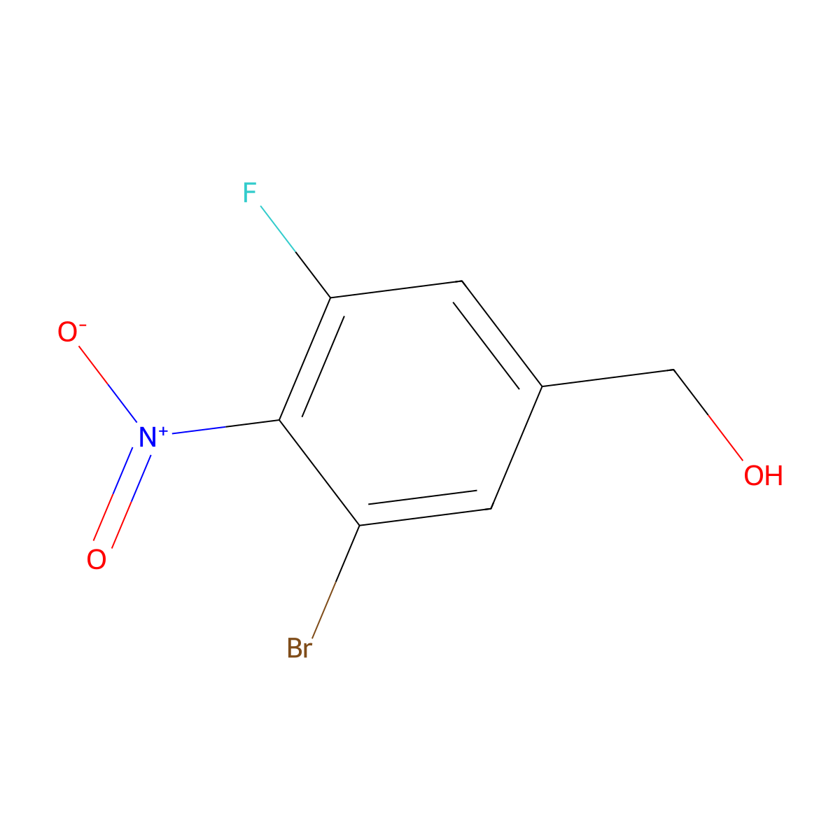 (3-Bromo-5-fluoro-4-nitrophenyl)methanol molecular structure, CAS 1805506-66-4