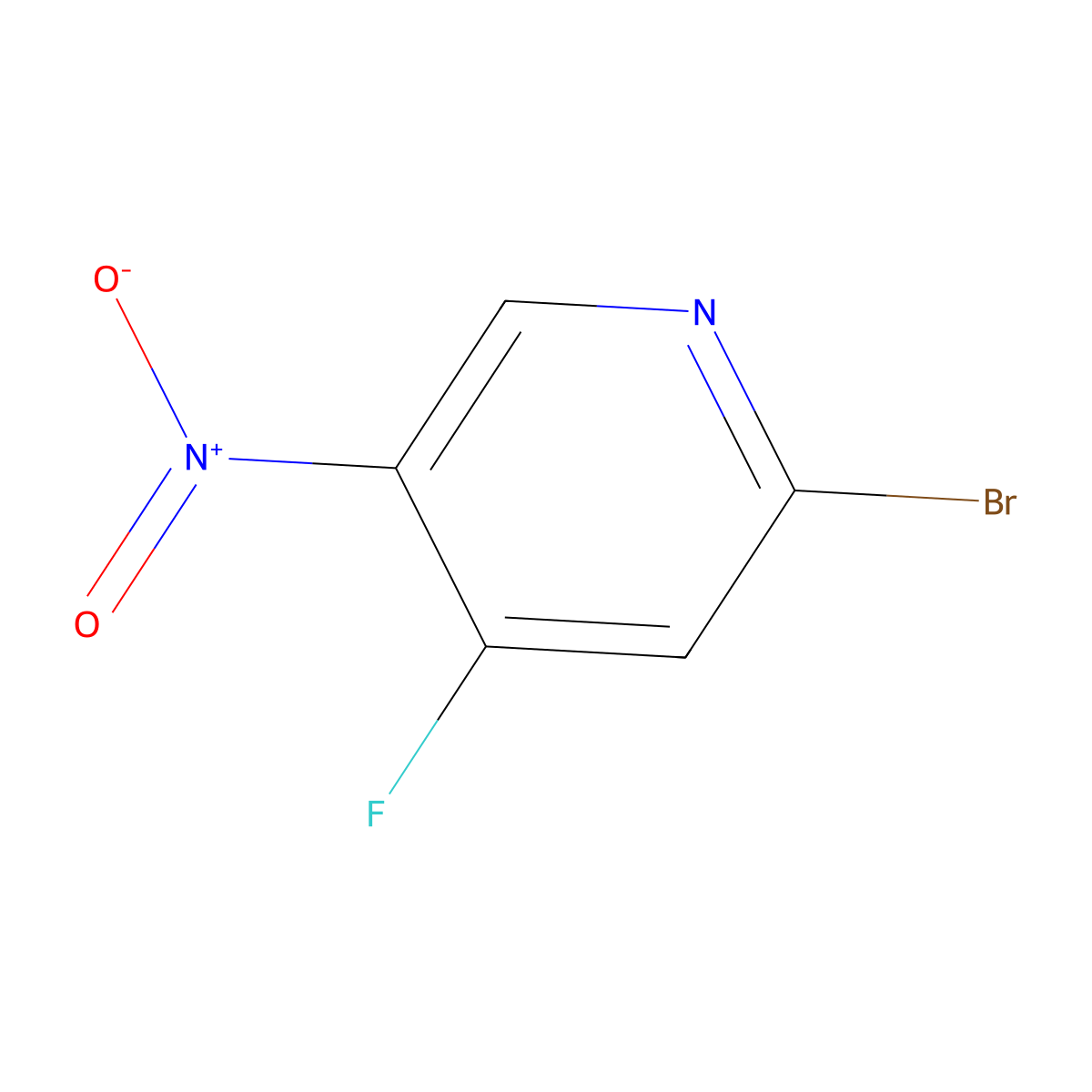 2-Bromo-4-fluoro-5-nitropyridine molecular structure, CAS 1805508-44-4