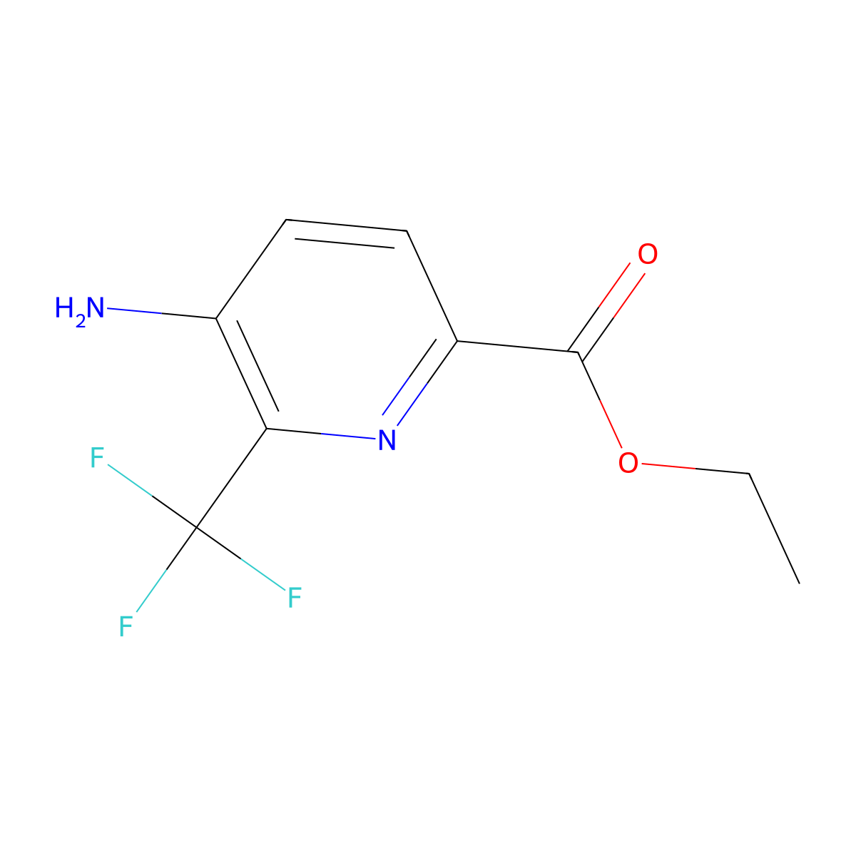 Ethyl 5-amino-6-(trifluoromethyl)pyridine-2-carboxylate molecular structure, CAS 1805509-05-0