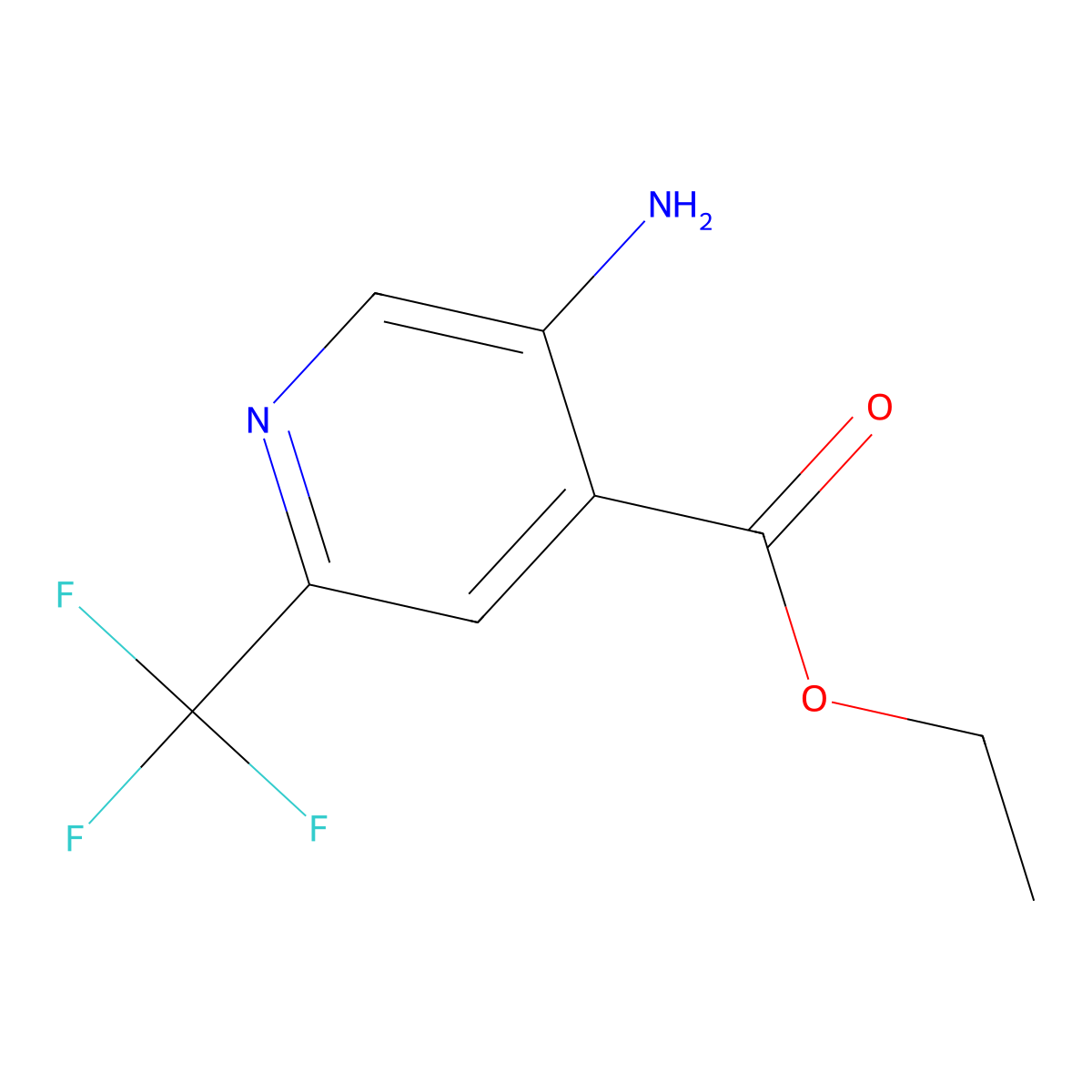 Ethyl 5-amino-2-(trifluoromethyl)isonicotinate molecular structure, CAS 1805509-26-5