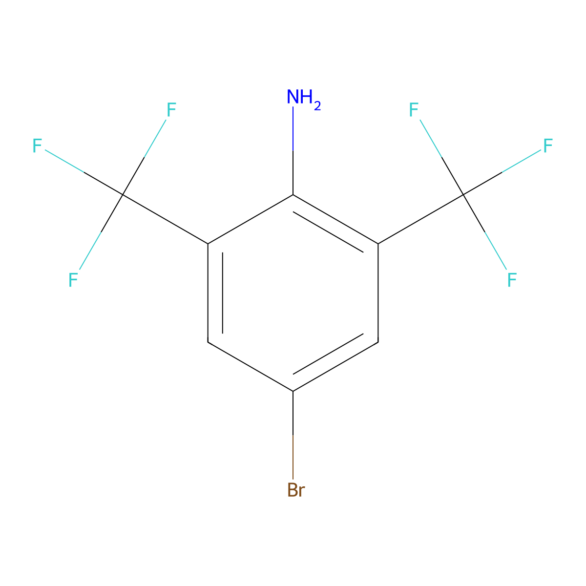 4-Bromo-2,6-bis(trifluoromethyl)aniline molecular structure, CAS 1805510-05-7