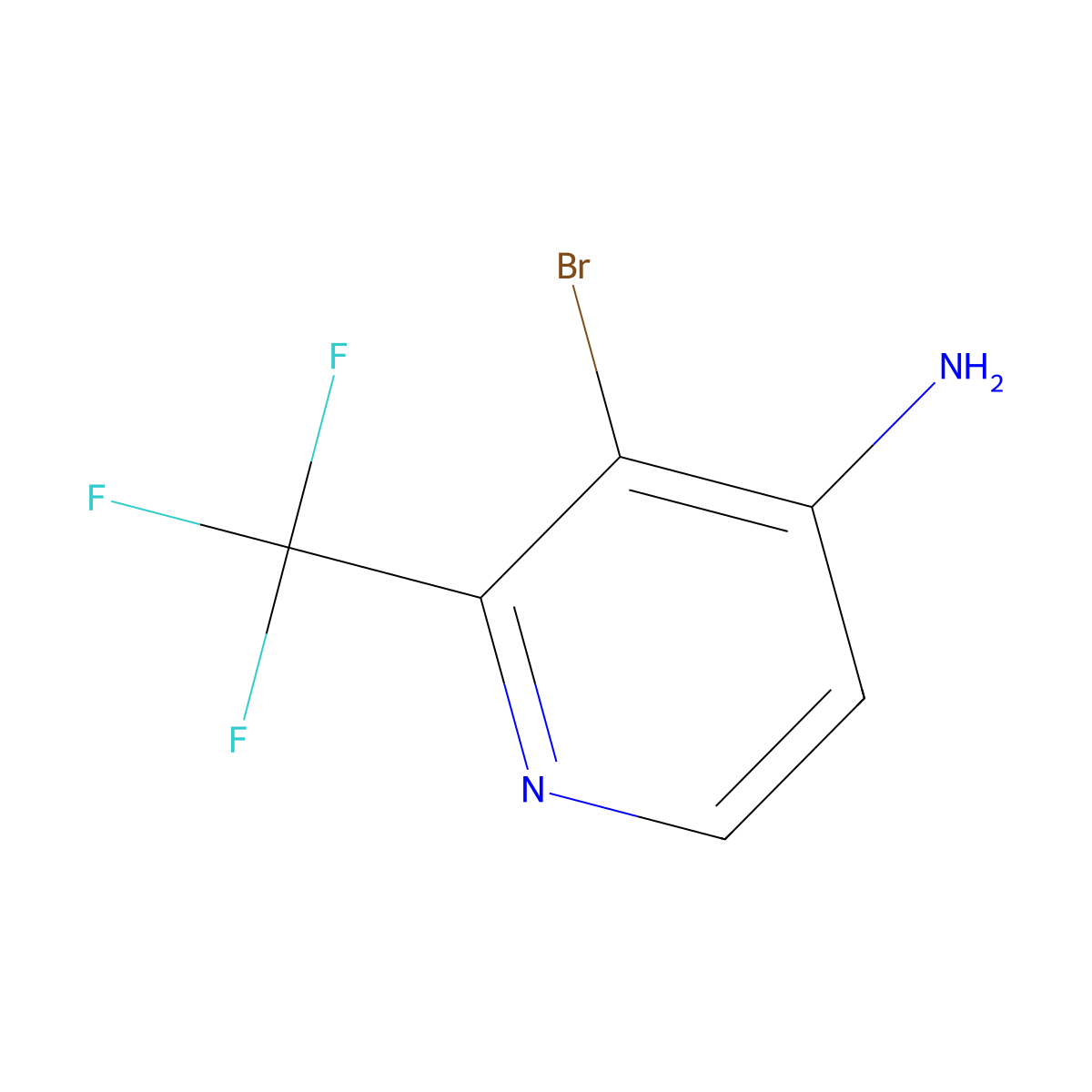 3-Bromo-2-(trifluoromethyl)pyridin-4-amine molecular structure, CAS 1805511-17-4