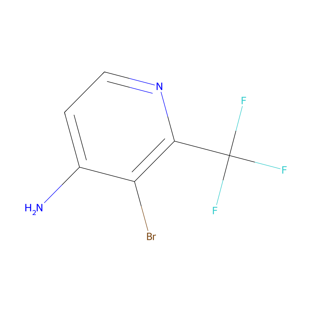 3-Bromo-2-(trifluoromethyl)pyridin-4-amine molecular structure, CAS 1805511-17-4