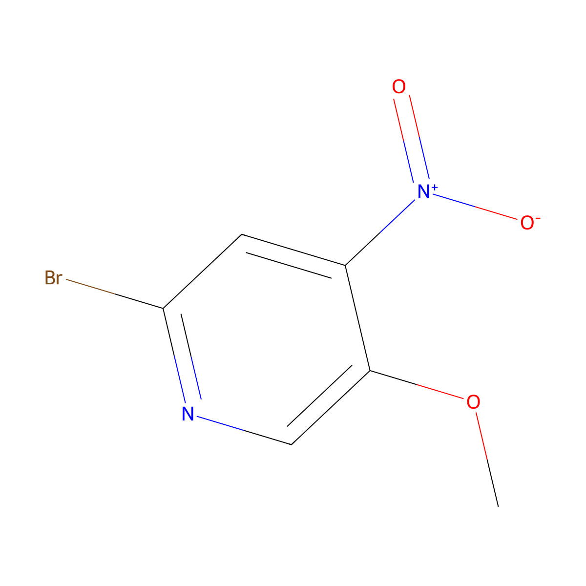 2-Bromo-5-methoxy-4-nitropyridine molecular structure, CAS 1805513-34-1
