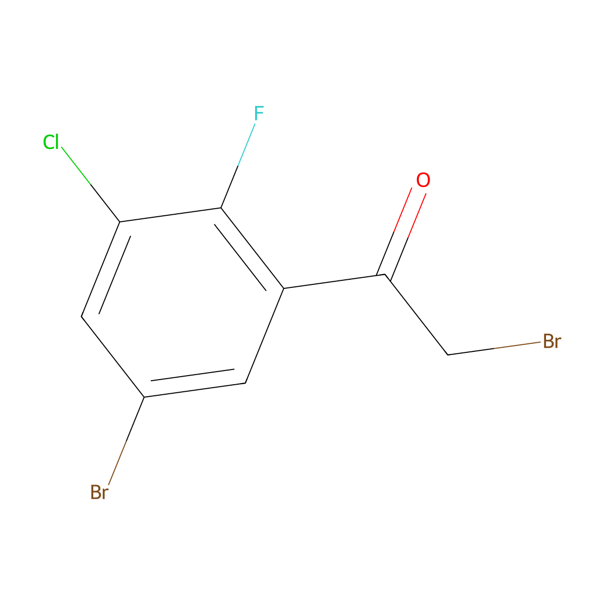 5'-Bromo-3'-chloro-2'-fluorophenacyl bromide molecular structure, CAS 1805518-57-3